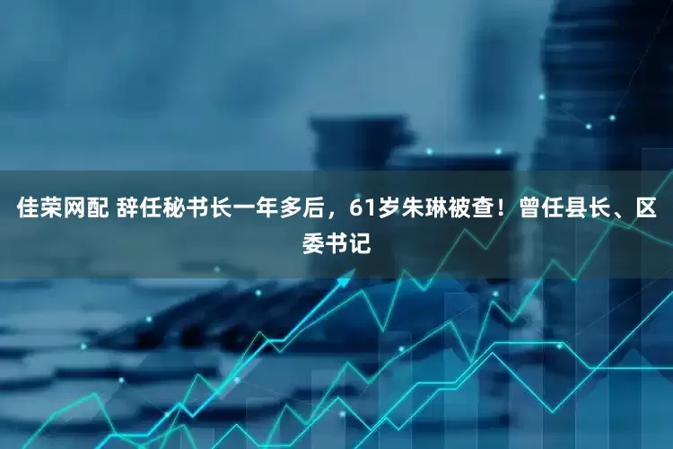 佳荣网配 辞任秘书长一年多后，61岁朱琳被查！曾任县长、区委书记