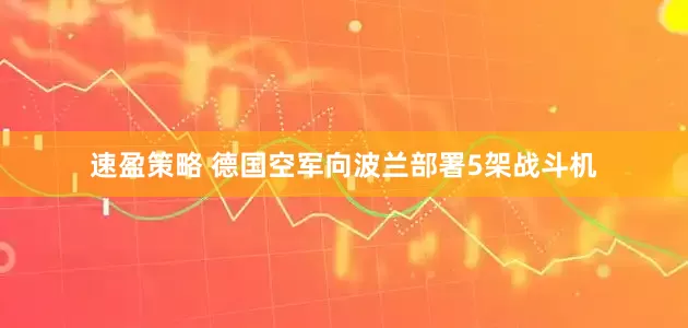 速盈策略 德国空军向波兰部署5架战斗机